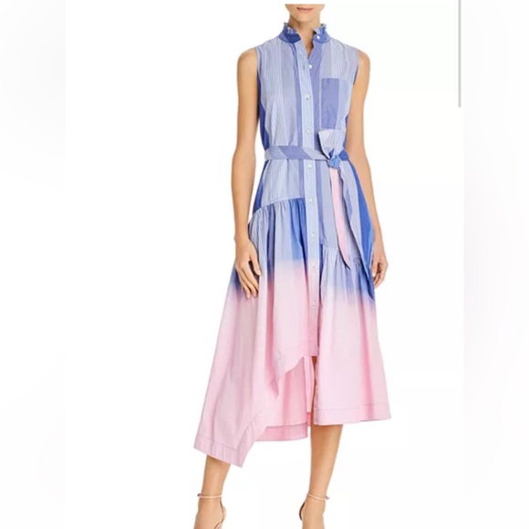 10 Crosby Derek Lam Dresses & Skirts - (RTR) Derek Lam,Blue and Pink Striped Sleeveless Dress